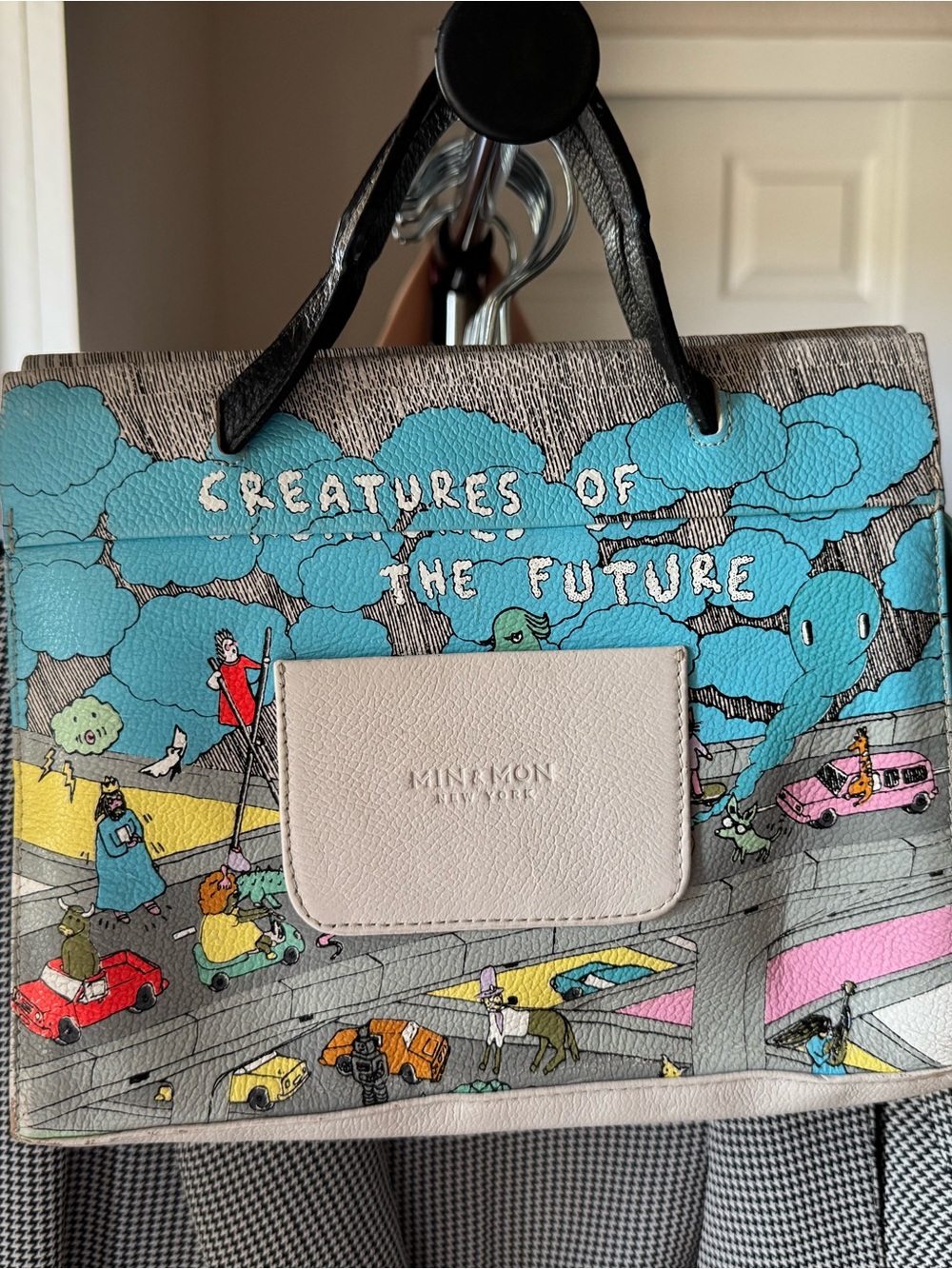 Min & Mon Multicolor 'Creatures of the Future' Graphic Satchel - Picture 2 of 8